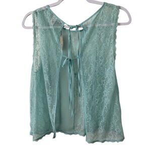 Victoria's Secret Women's Blue Chemise and Underwear with Sheer Elegance Sz Lg‎
